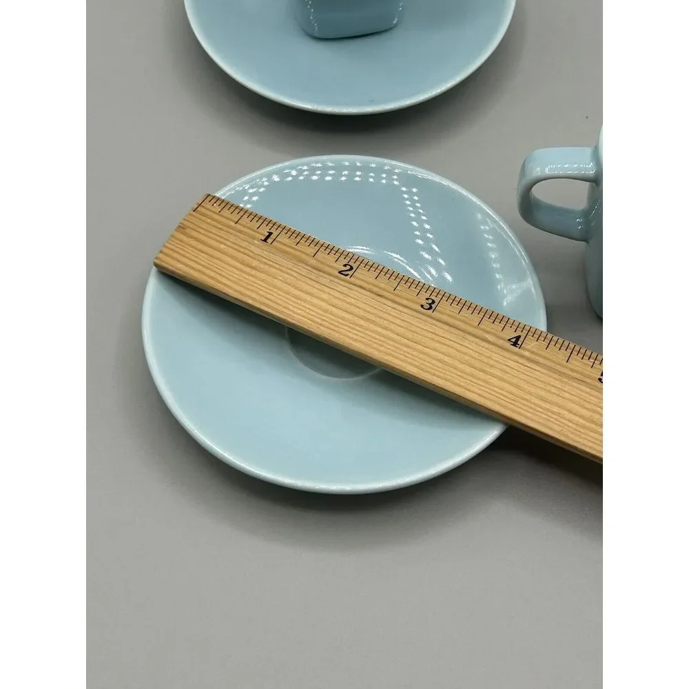 Ikea 365 Susan‎ Pryke Turquoise Color espresso cups Set Of 2 cups w/saucers New